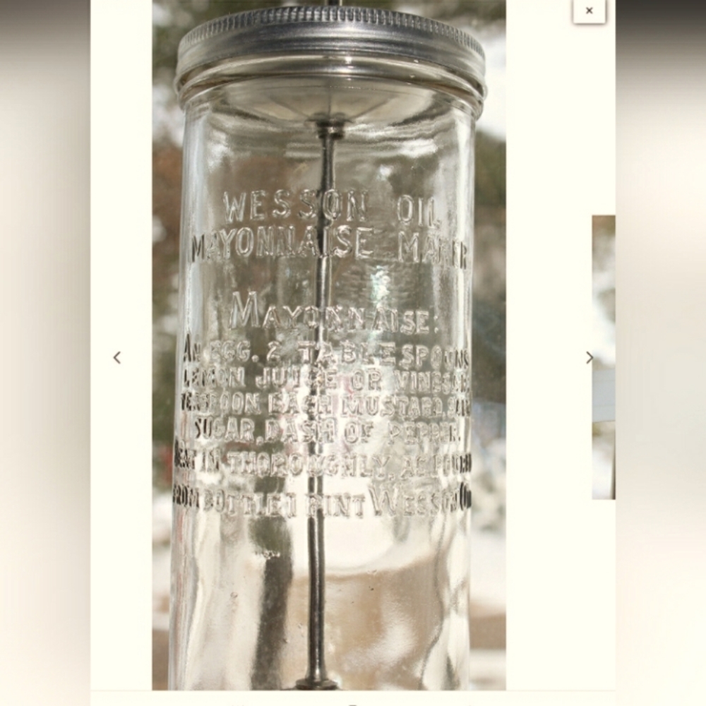 Vintage mayonnaise mixer jar